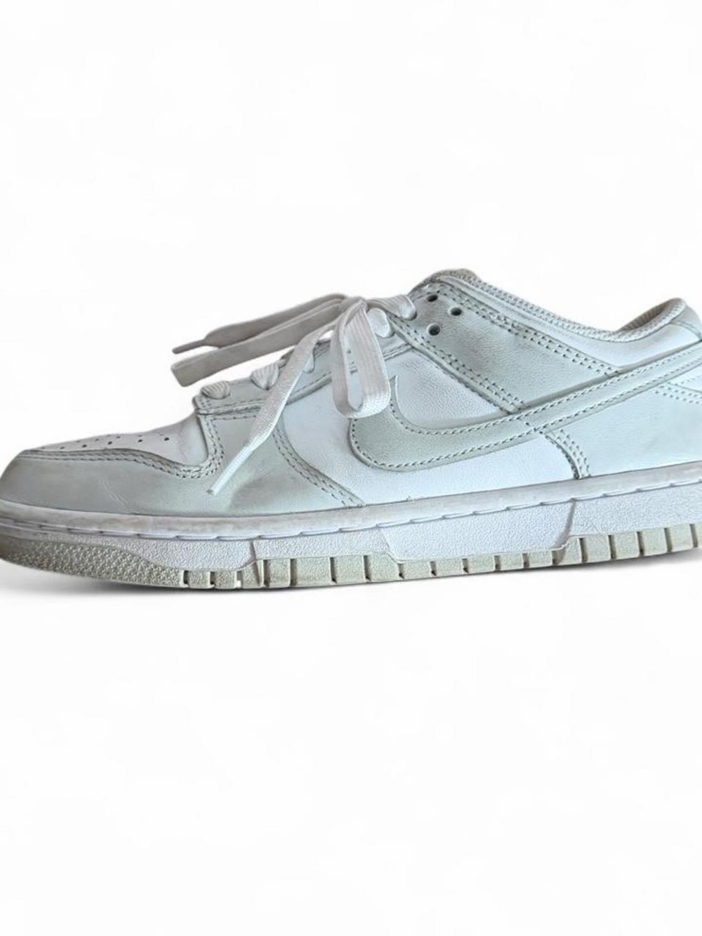 Nike White Low-Top Leather Dunk Sneaker